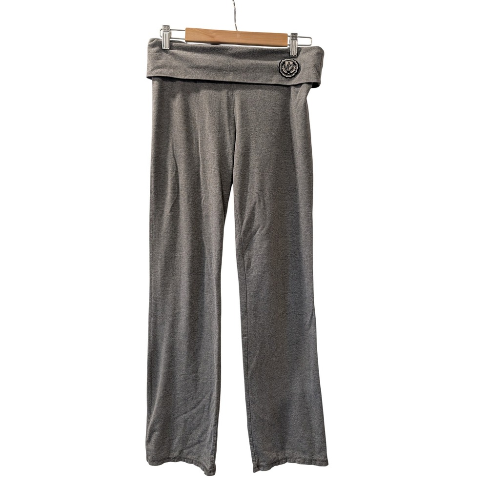 Abercrombie & Fitch Foldover Yoga Pants Gray Bootcut Flare Y2K Style L